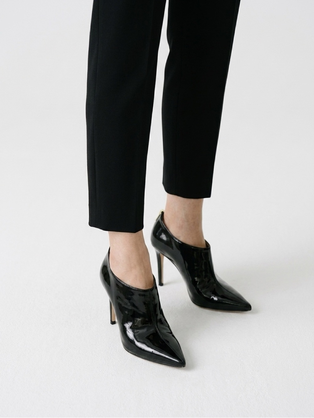 Jimmy Choo Black Patent Platform Stiletto Booties